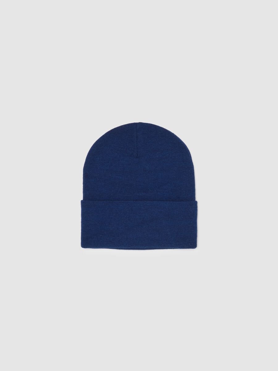 Blue knitted children's hat_1