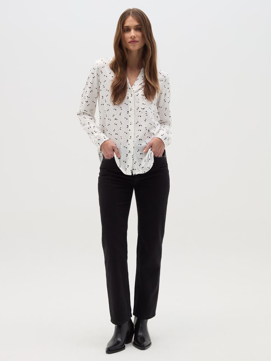 Viscose shirt with micro print_1