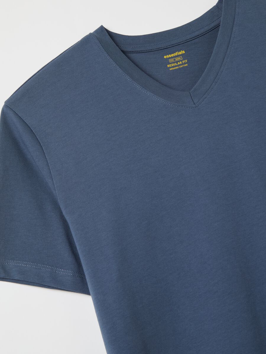 Organic cotton T-shirt with V neck_1