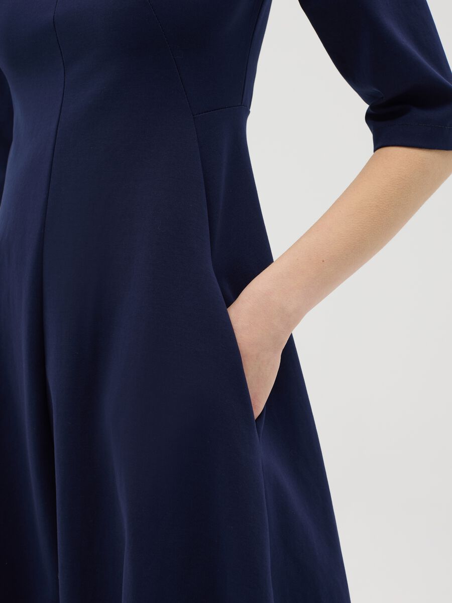 Blue midi dress with pockets_3