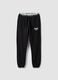 Black regular-fit cotton-blend trousers with logo_0