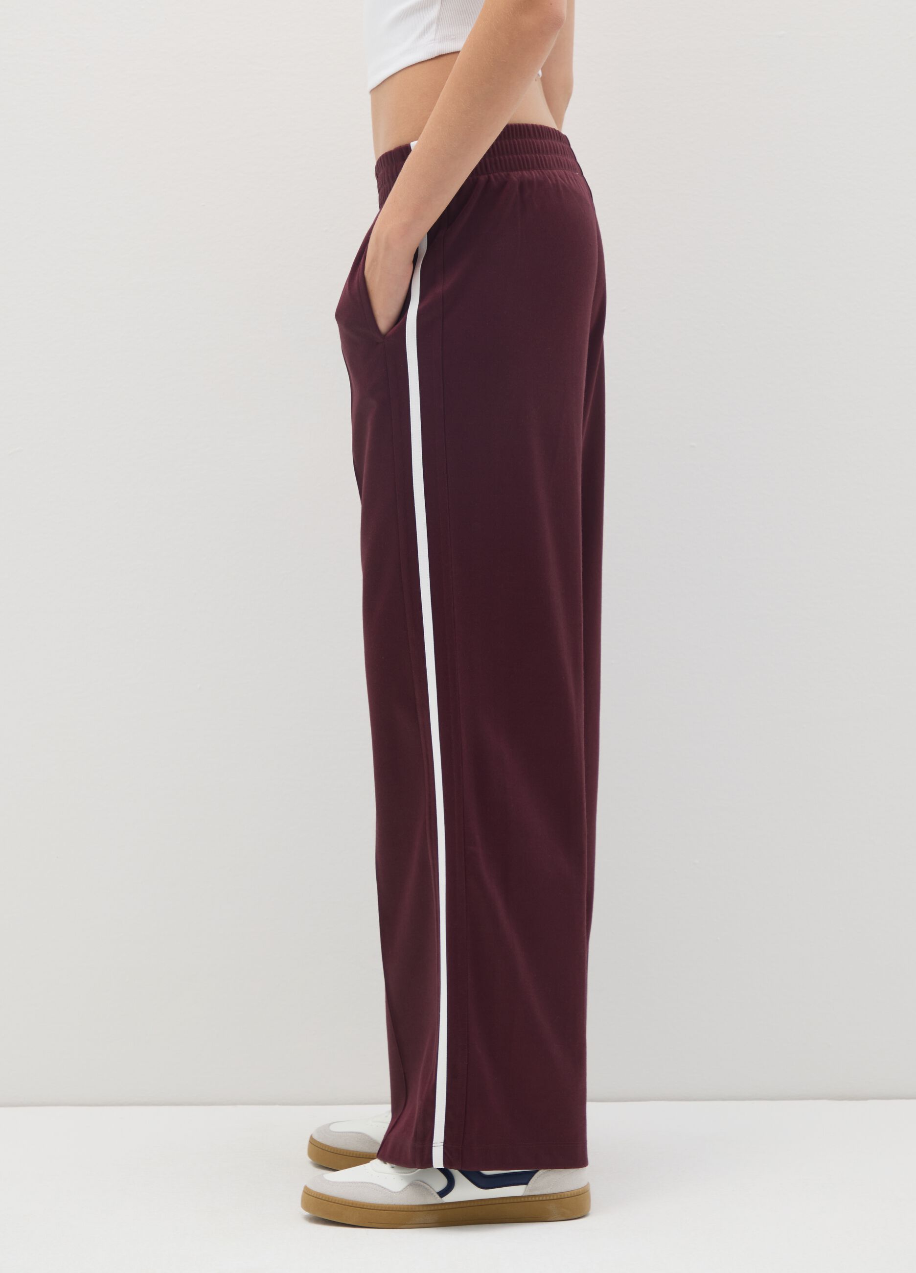 Pantaloni in misto cotone rossi relaxed fit
