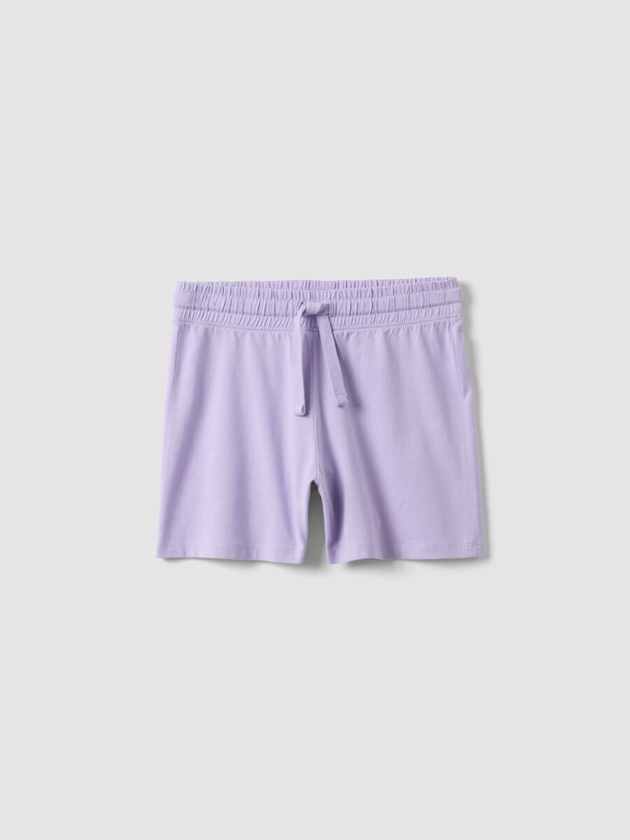 Pantaloncini in puro cotone viola da ragazza regular fit_3