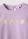 Girls' Stretch Cotton Purple T-shirt with Designs_2