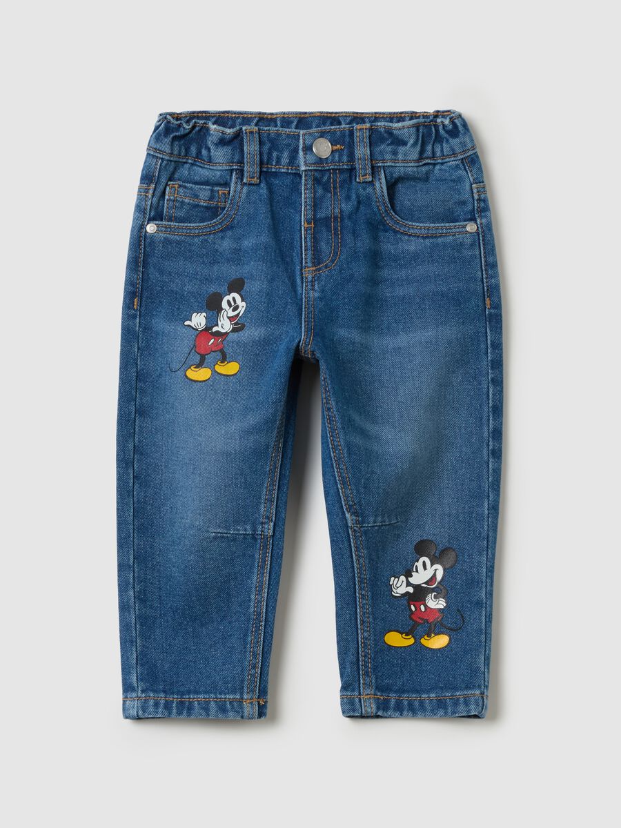 Five-pocket jeans with Mickey Mouse print_0