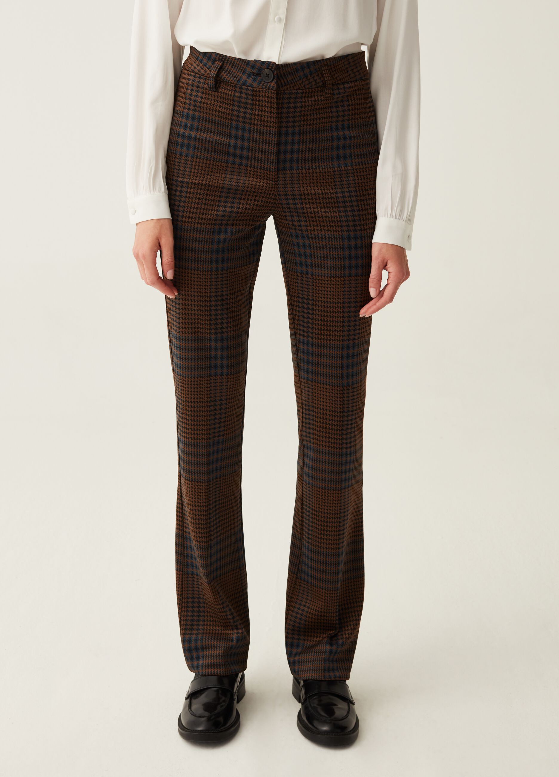 Pantaloni stretch a vita alta_0