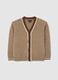 Brown regular fit children's cardigan with buttons_0