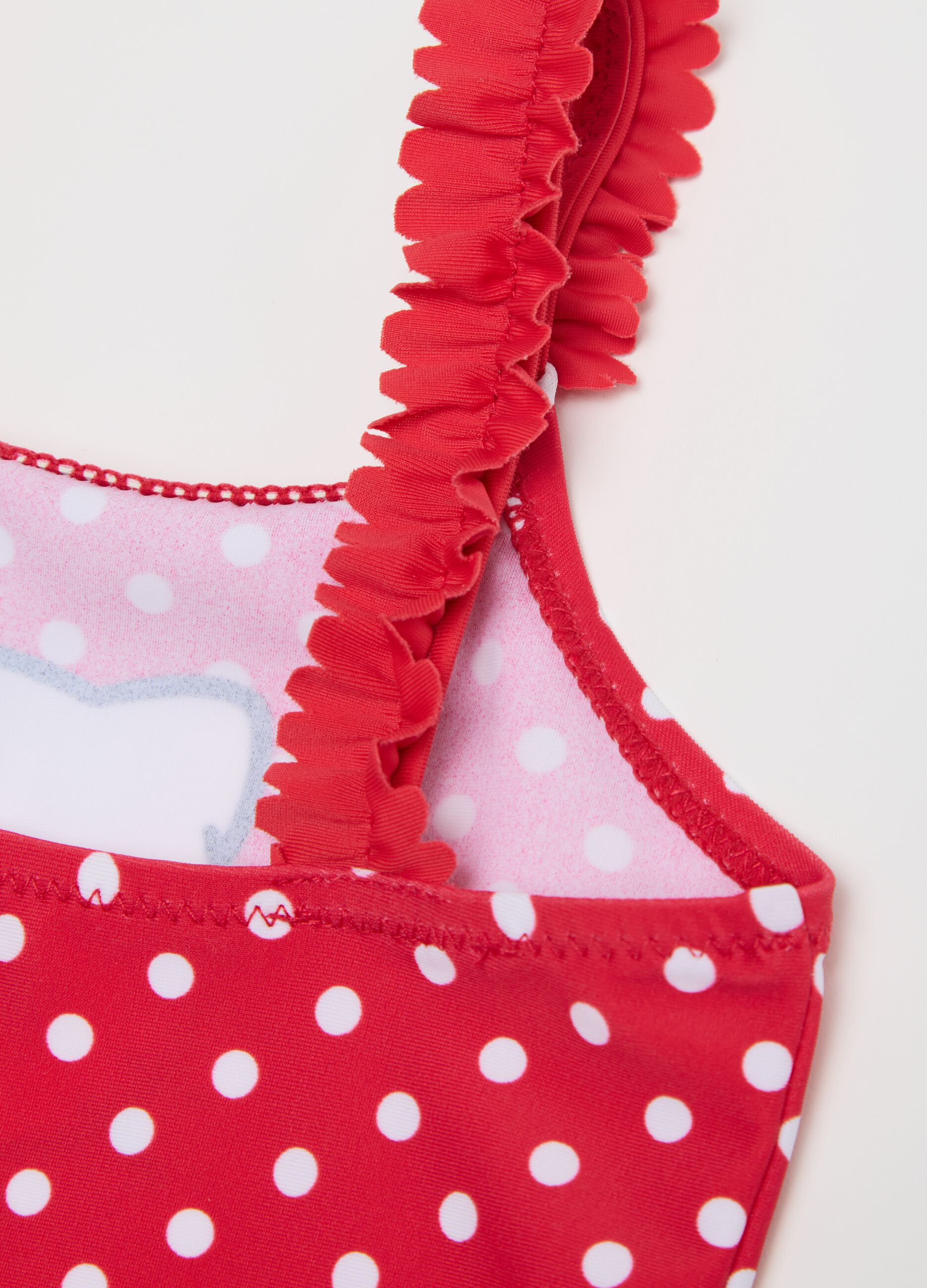 Girls’ one-piece multicoloured swimsuit with Hello Kitty print