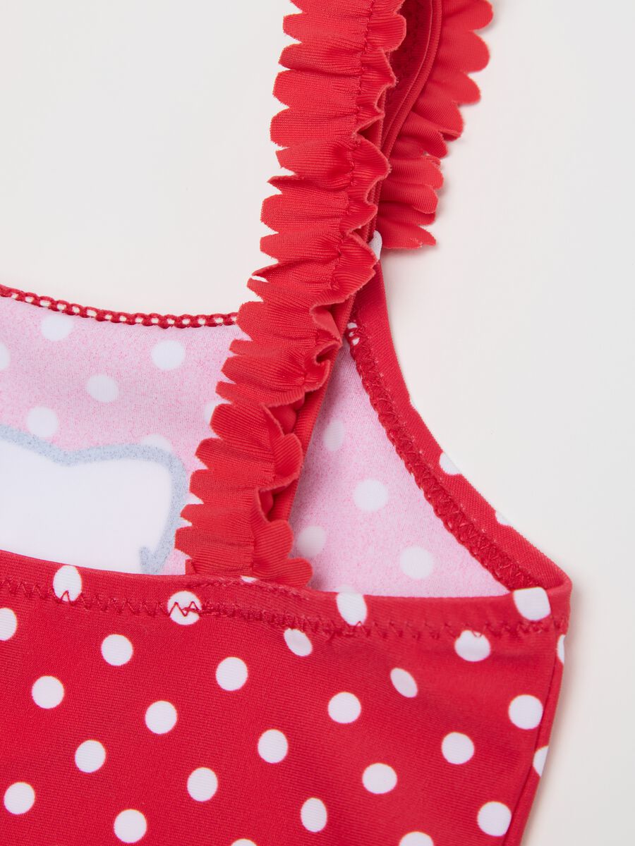 Girls’ one-piece multicoloured swimsuit with Hello Kitty print_3
