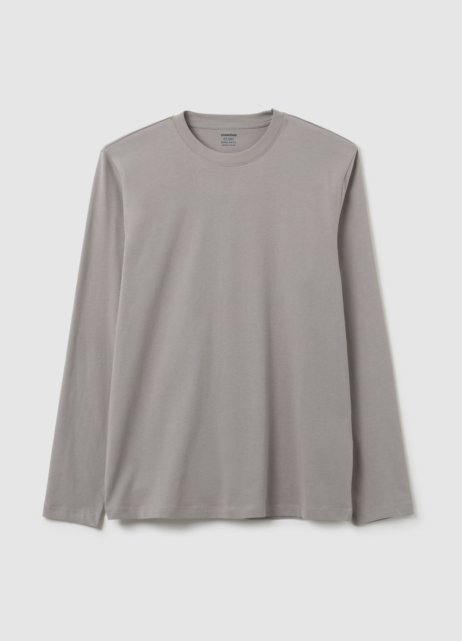 Maglia in puro cotone grigia regular fit