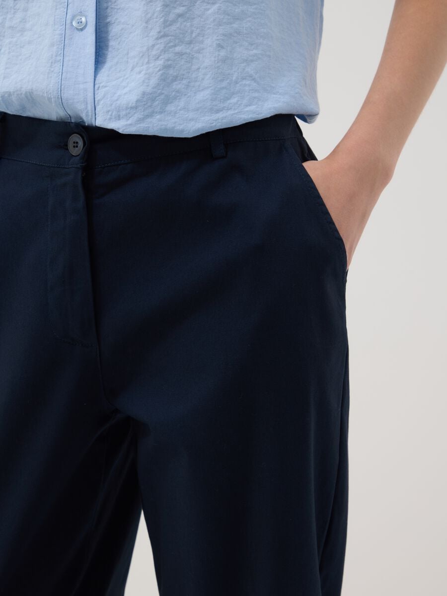 Blue stretch cotton trousers_3