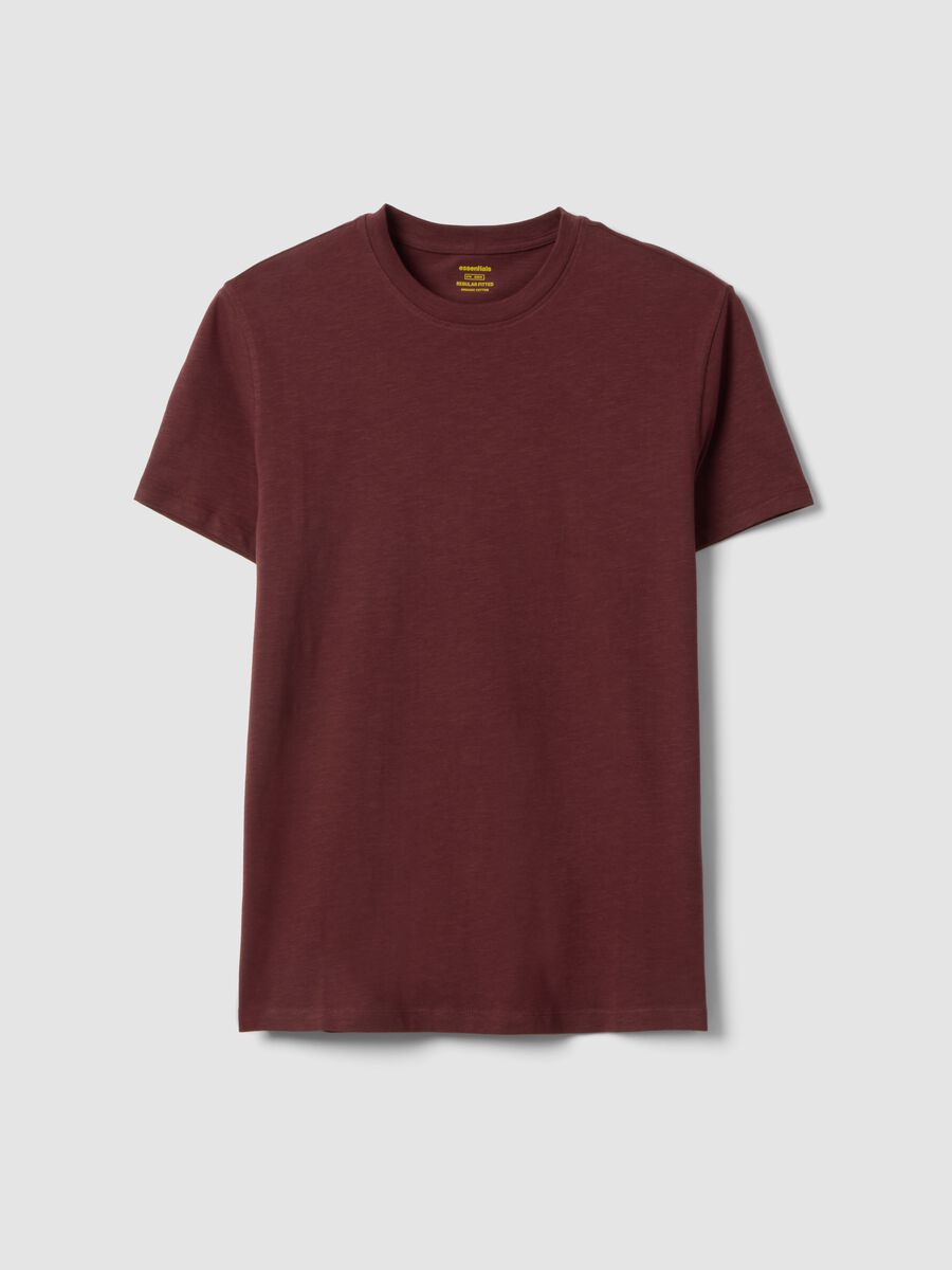 Brown pure cotton short sleeve t-shirt regular fit_0