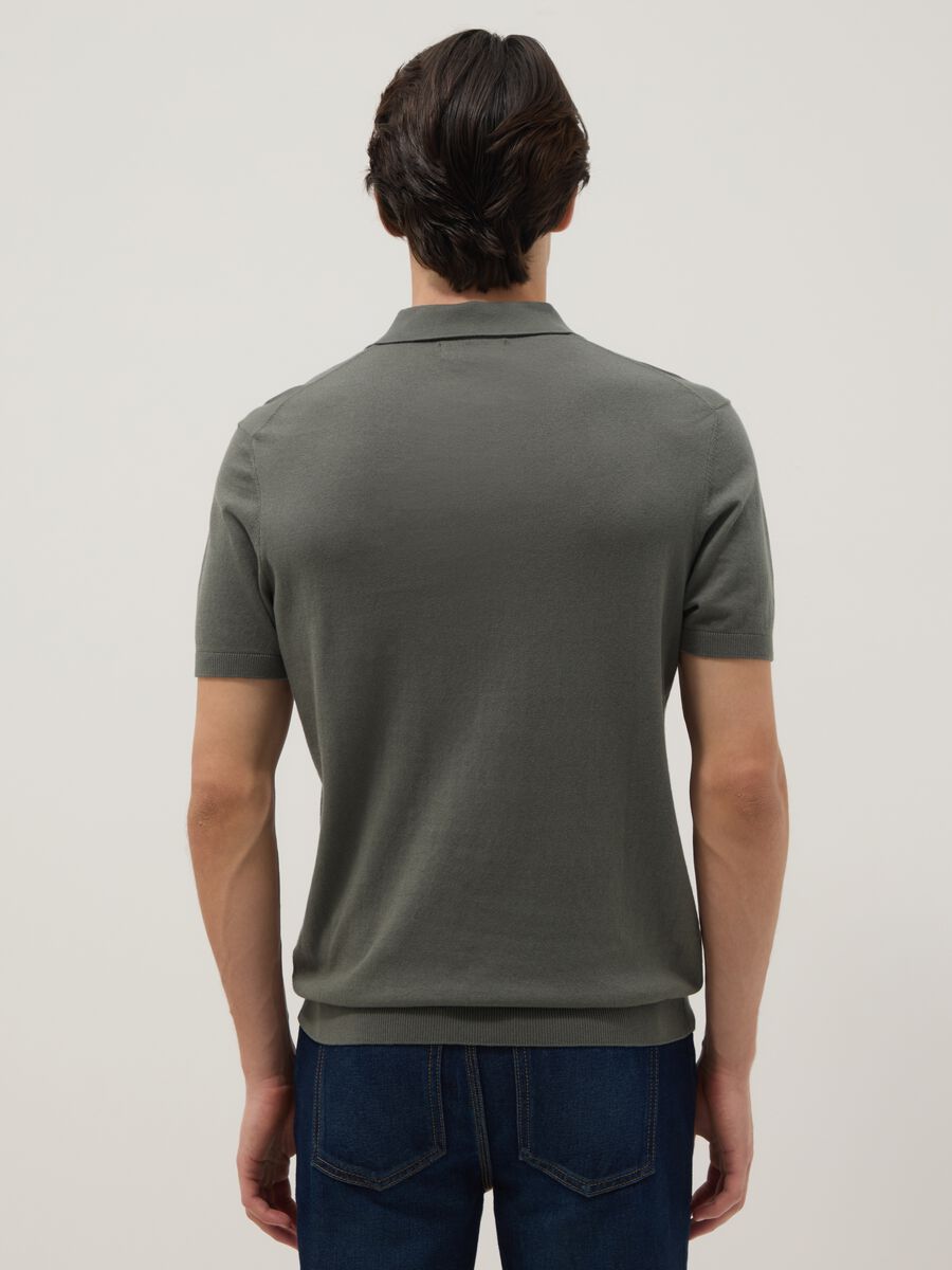 Grey pure cotton polo shirt regular fit_3