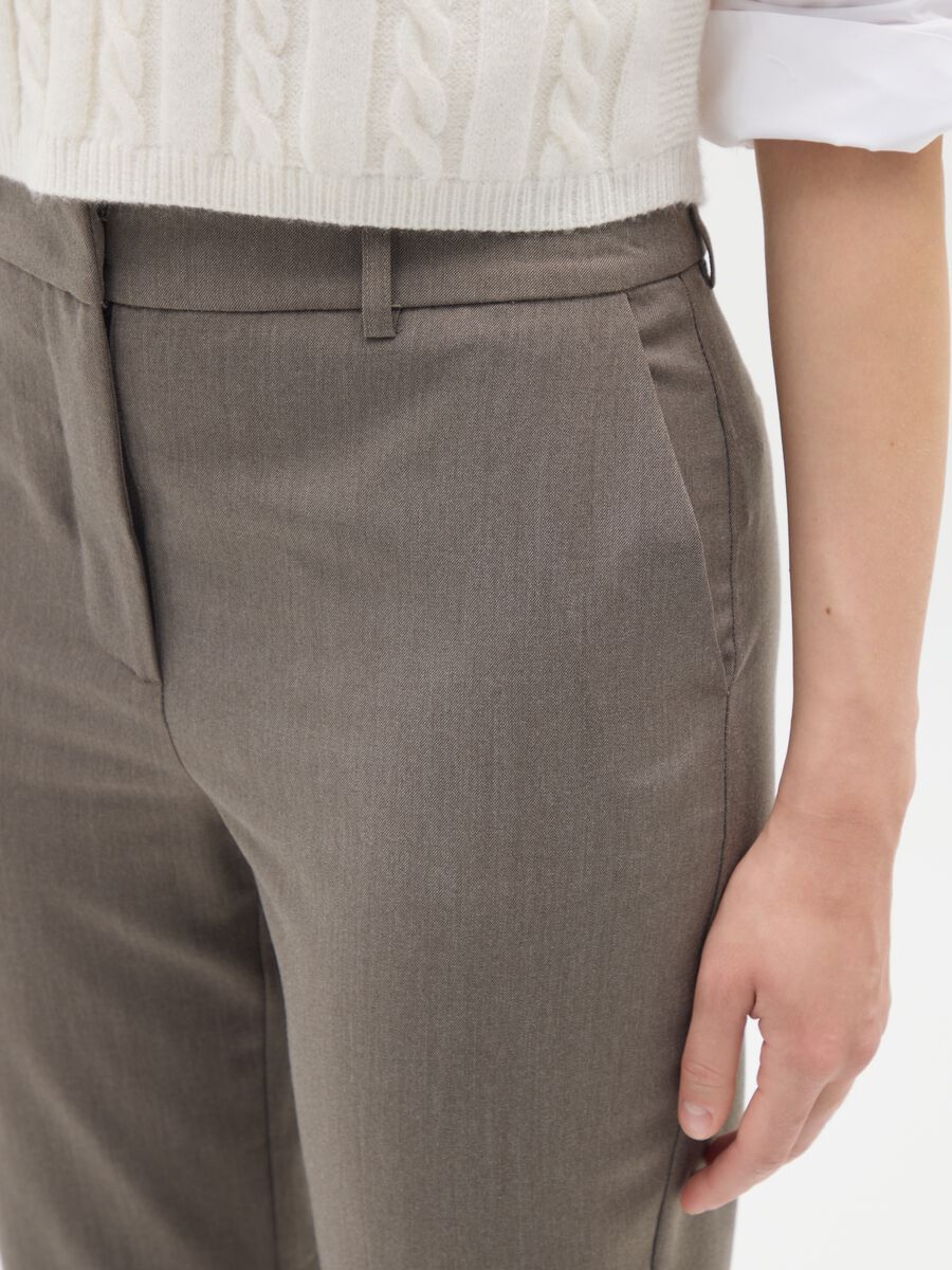 Slim fit beige melange trousers_3