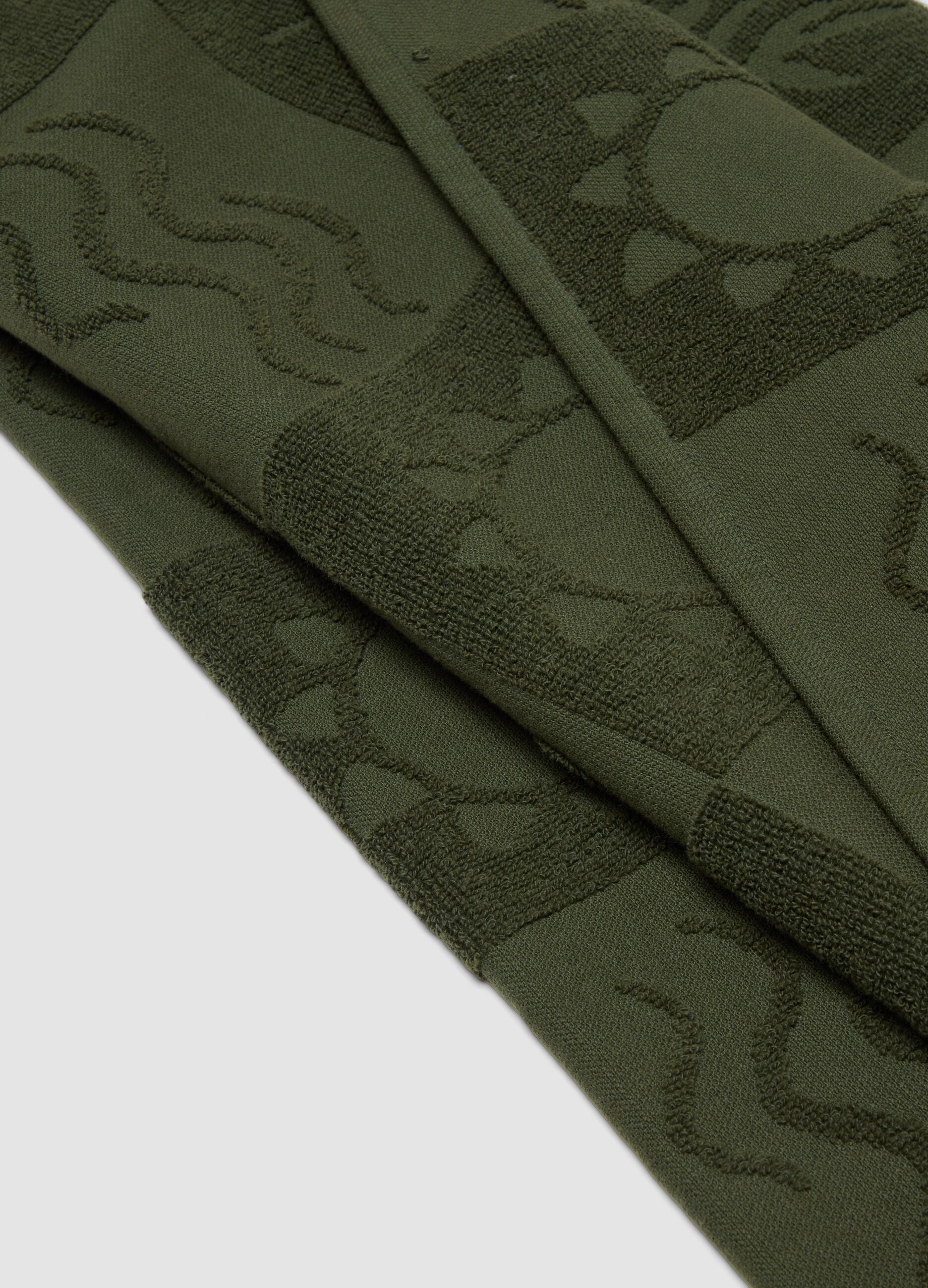 Telo mare verde in puro cotone jacquard