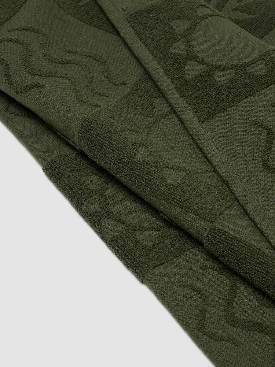 Telo mare verde in puro cotone jacquard_1