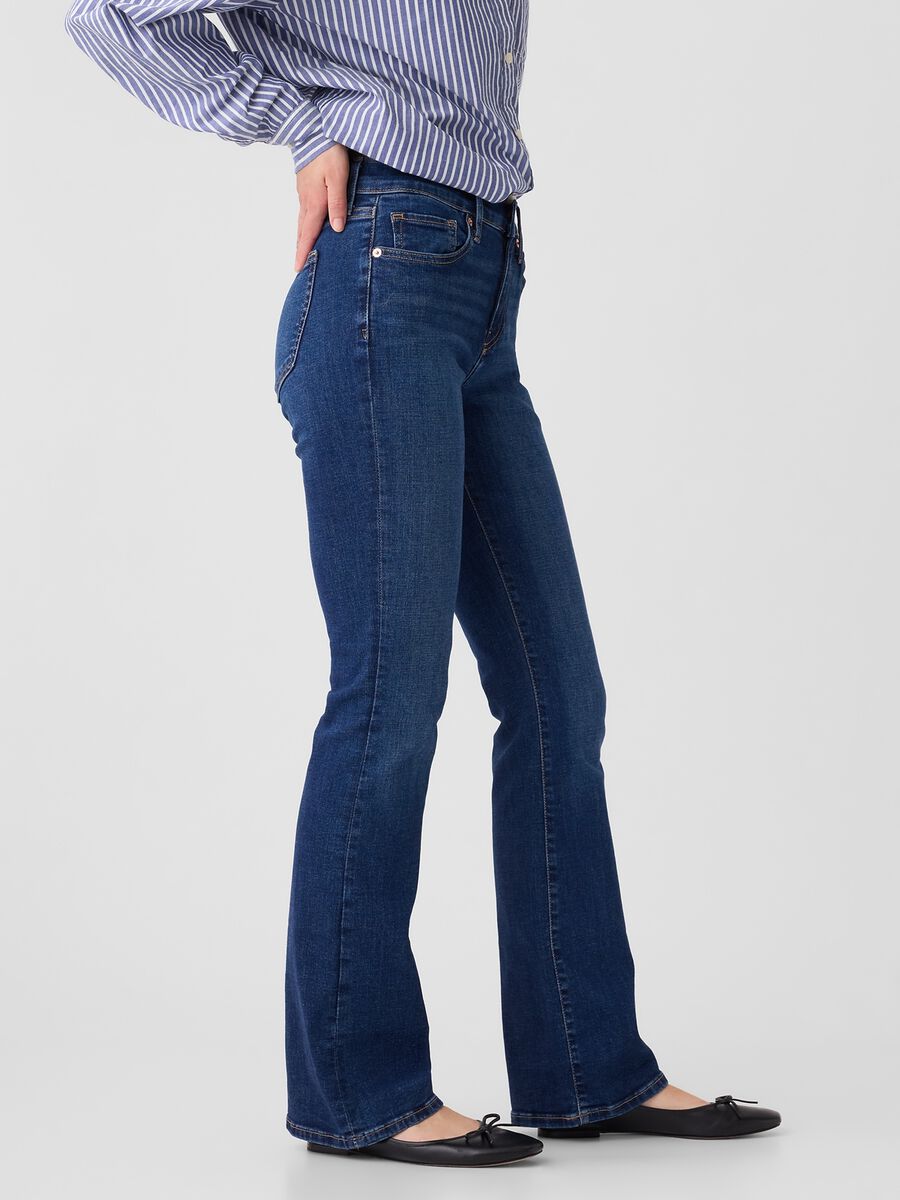 Jeans bootcut flare fit a vita alta_3