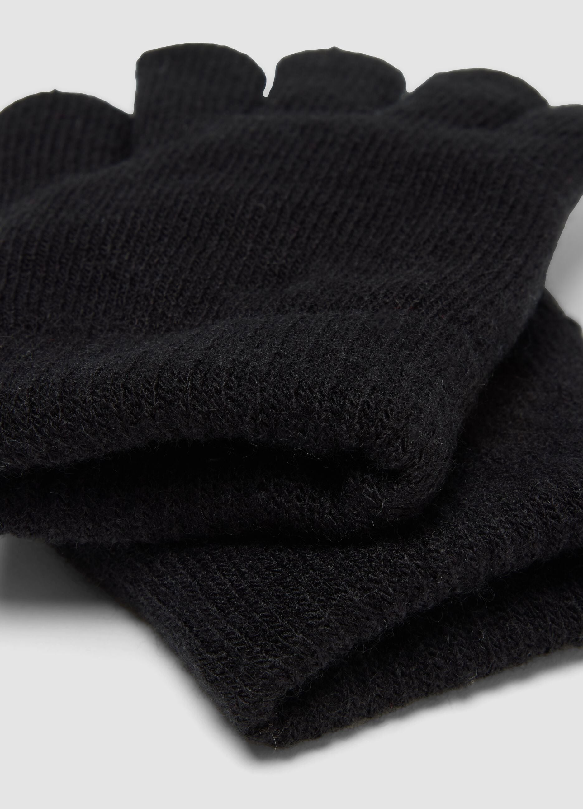 Black stretch-fabric gloves