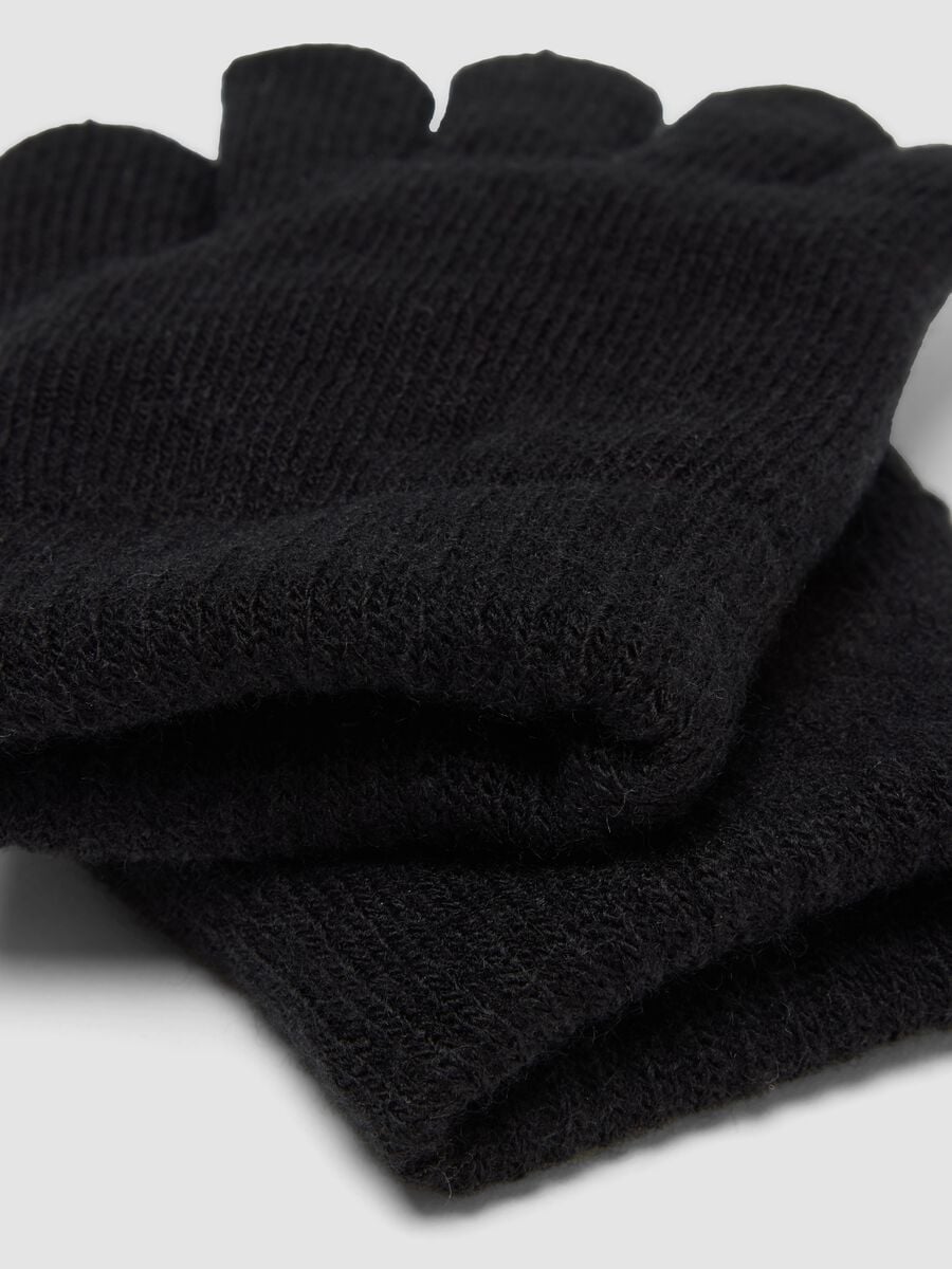 Black stretch-fabric gloves_2