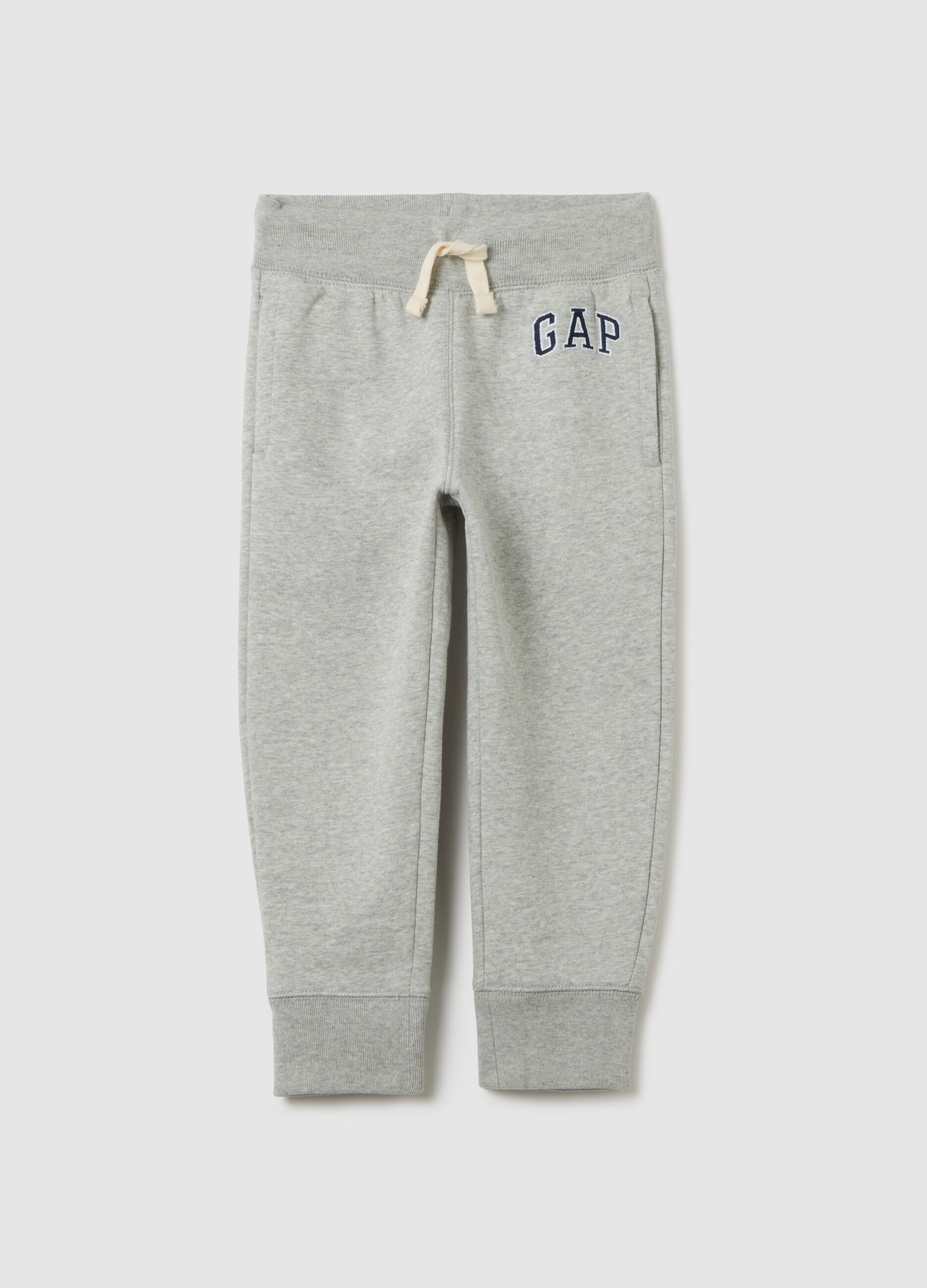 Fleece joggers with logo embroidery