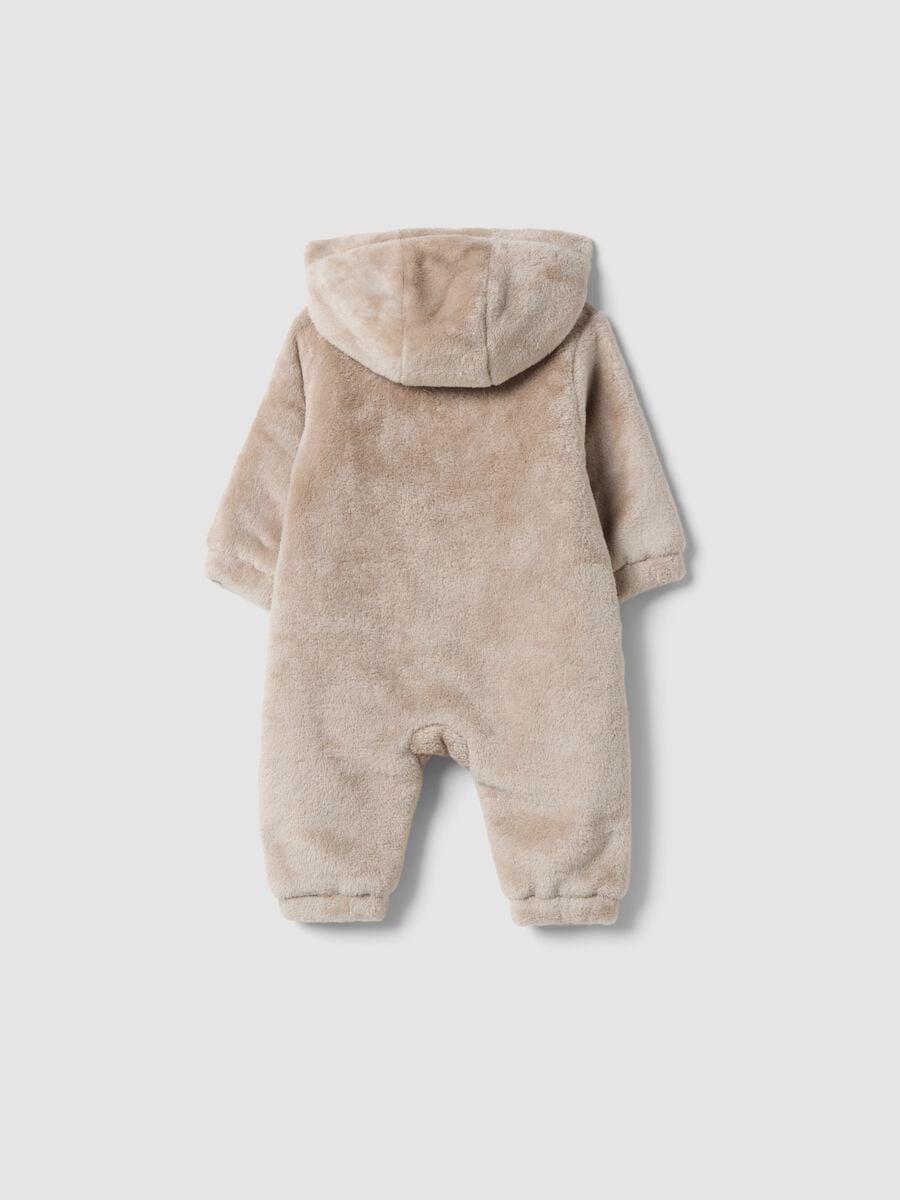Tutina grigia con cappuccio e ricamo Winnie The Pooh per neonati_1