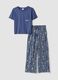 Blue pure cotton regular fit pyjamas with Peanuts prints_0