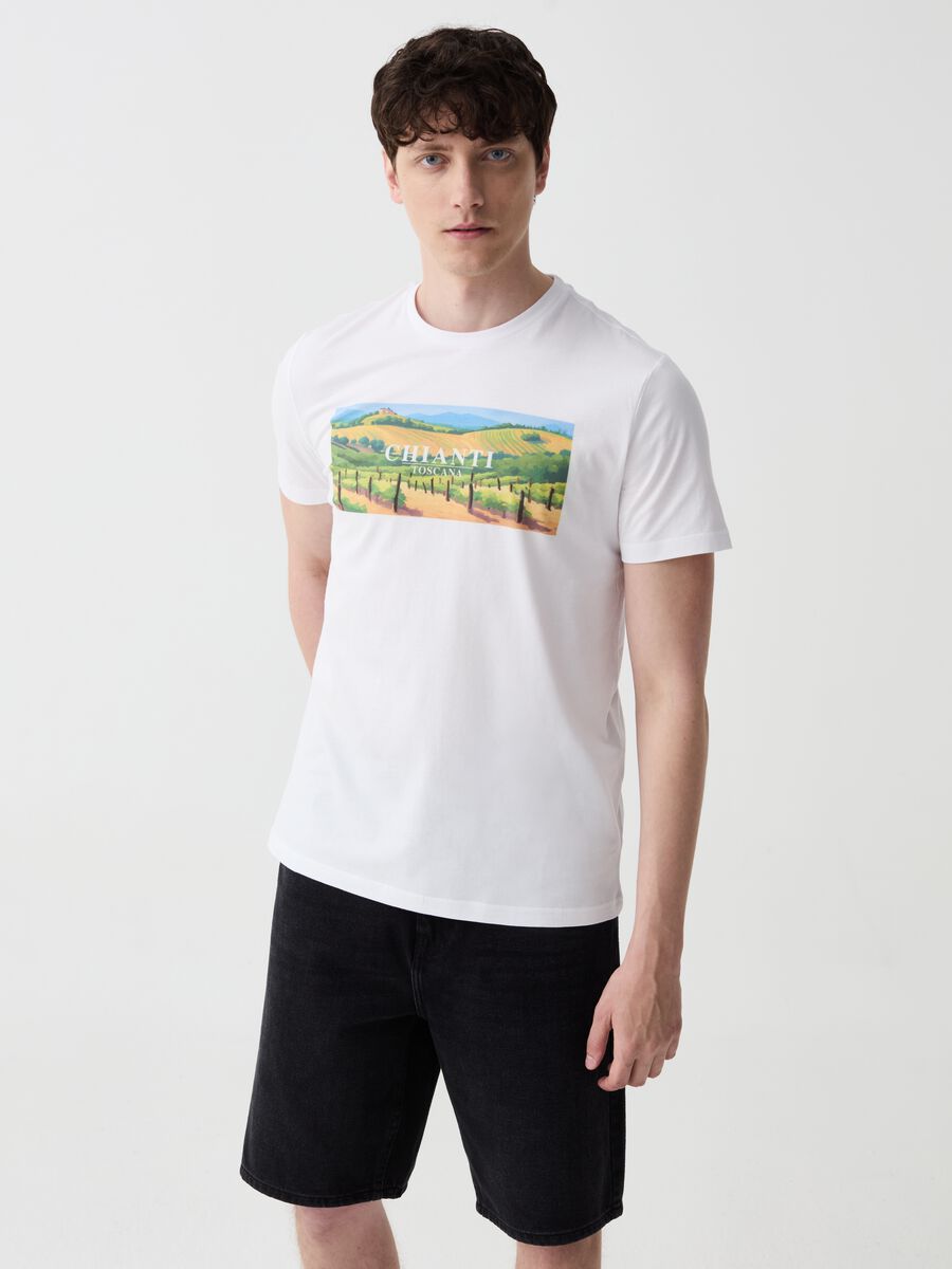 T-shirt in cotone con stampa Chianti_0