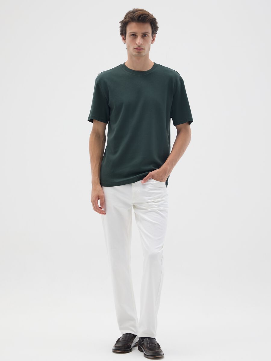 T-shirt in puro cotone verde relaxed fit_1