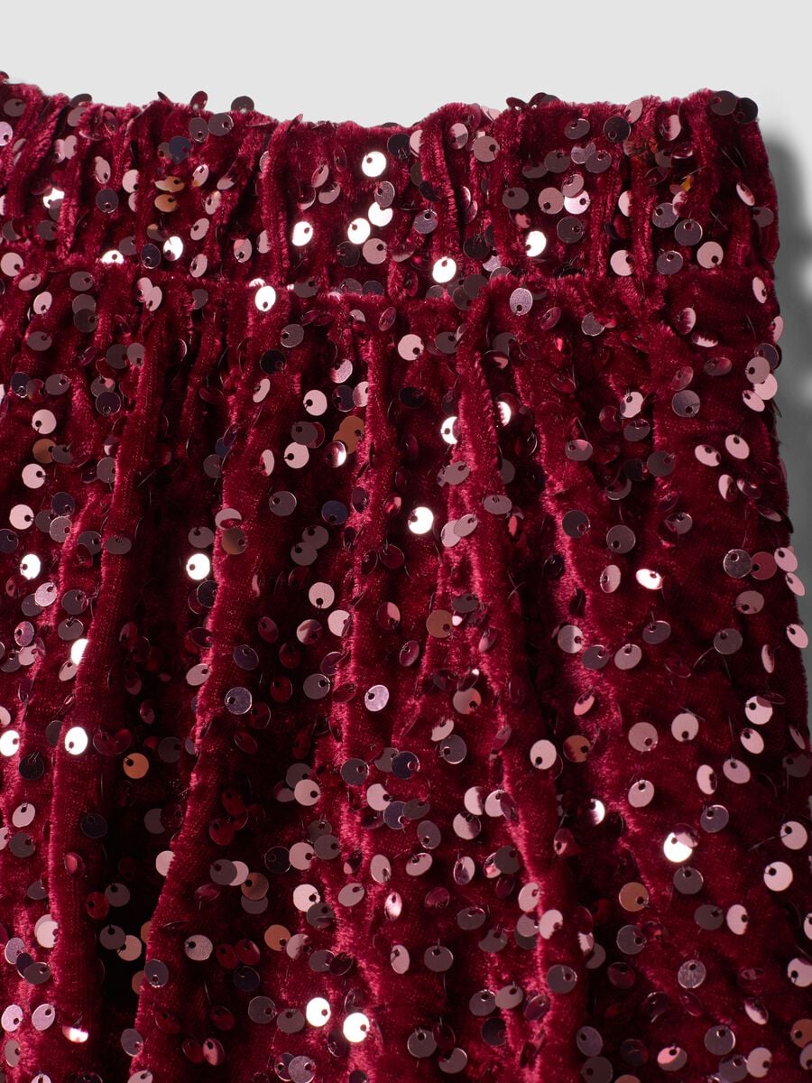 Plum purple sequin skirt with elasticated waist_2