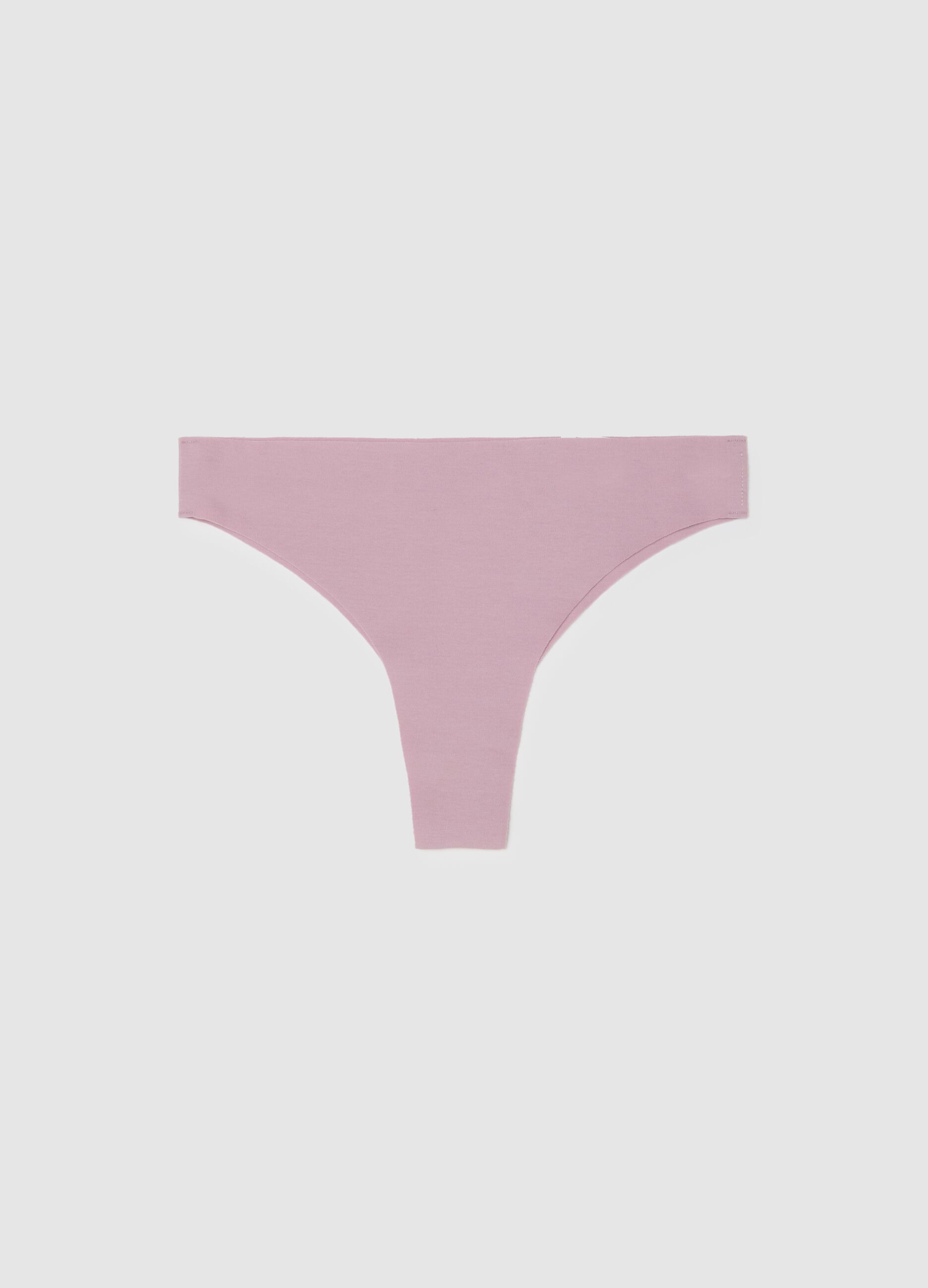Regular Fit Pink Stretch Cotton Bikini Briefs