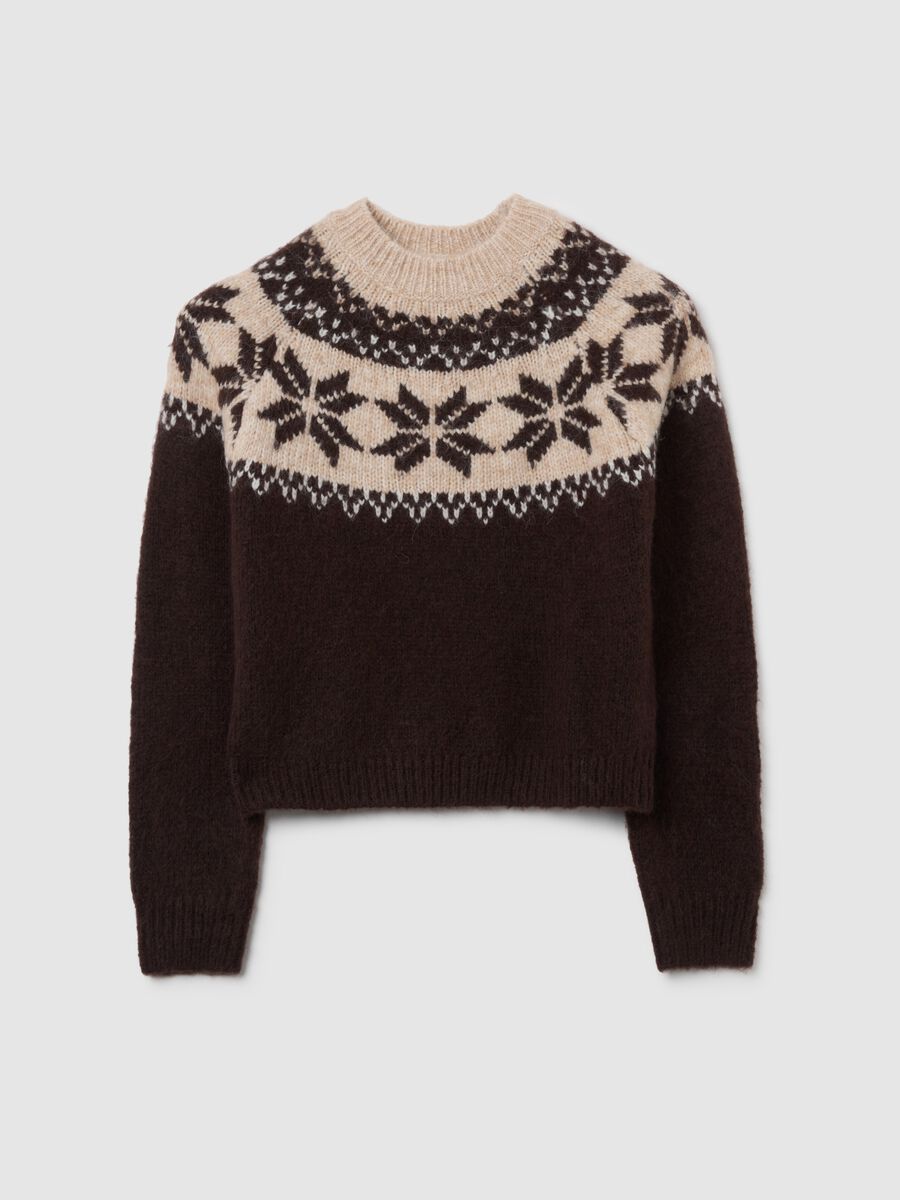 Brown Sweater with Star Pattern_4