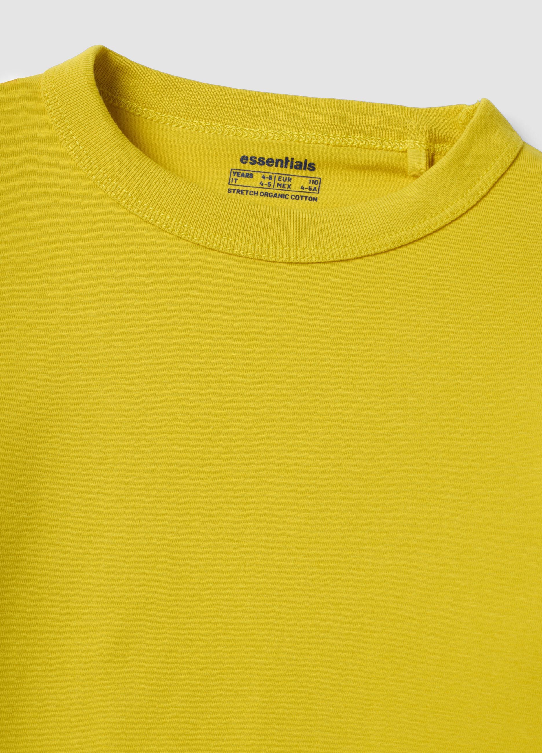 Yellow long-sleeve organic cotton T-shirt