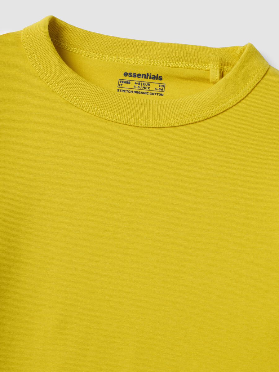 Yellow long-sleeve organic cotton T-shirt_2