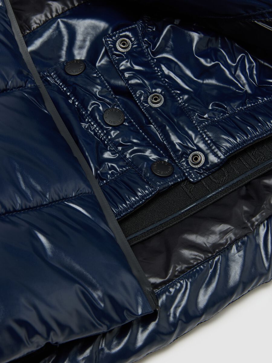Blue padded water-repellent regular fit jacket_3