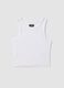 Girls&rsquo; white ribbed fitted stretch-cotton vest top_0