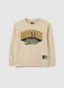 Children's beige pure cotton sweatshirt regular fit with Boston Athletics print_0