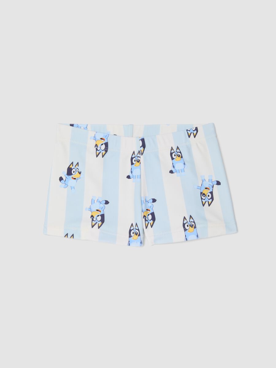 Blue printed swim trunks for boys_0