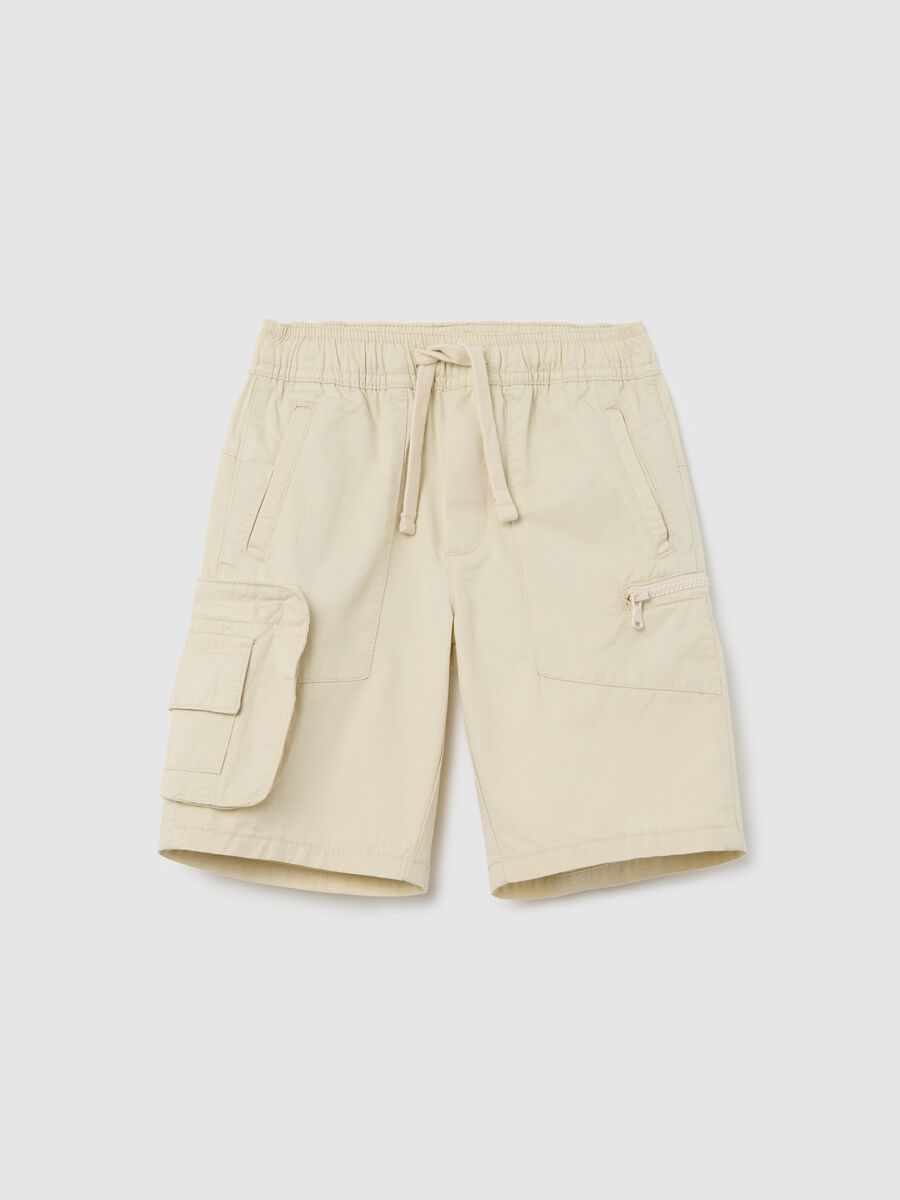 Cargo Bermuda shorts in cotton with drawstring_0