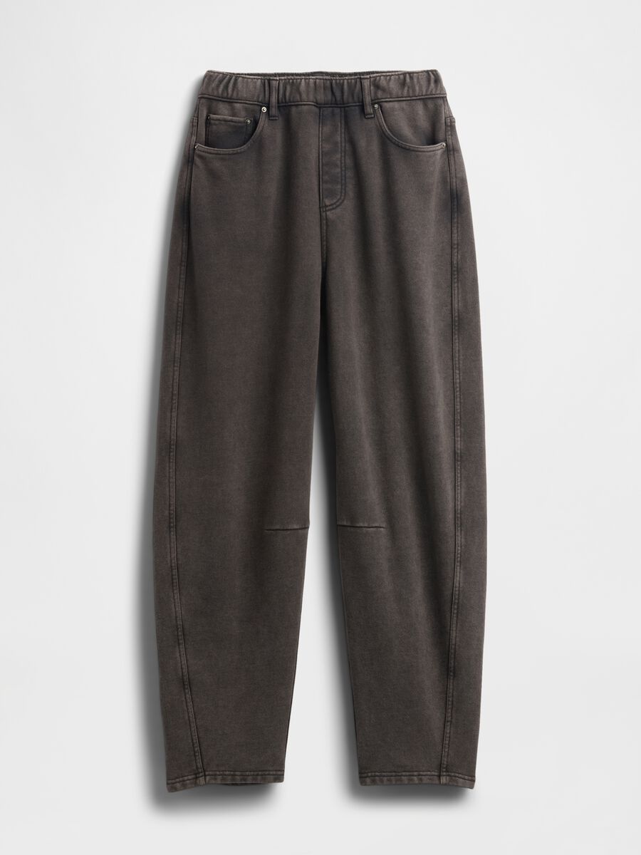 Pantaloni in misto cotone a gamba larga_4