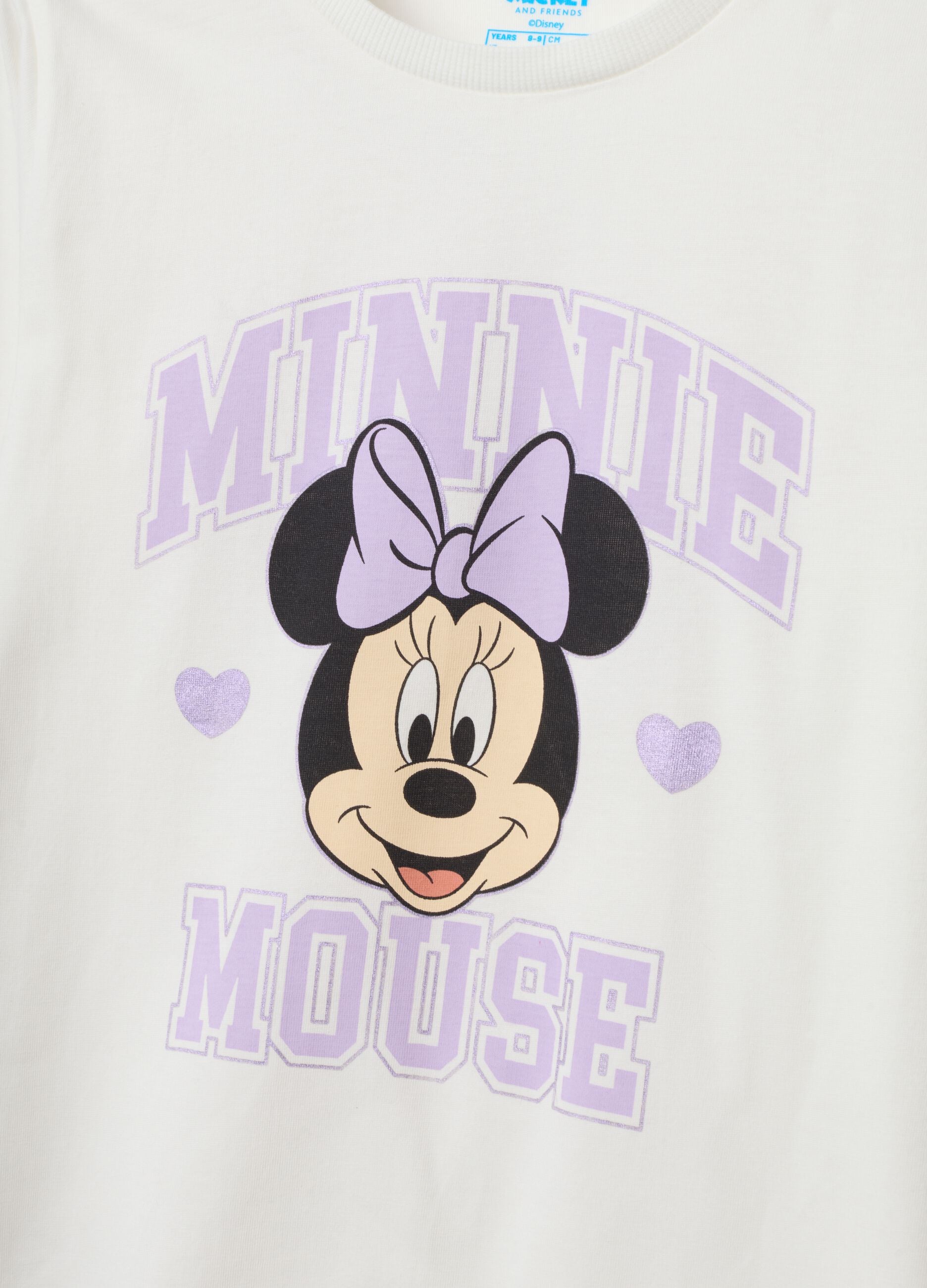 White and purple pure organic cotton Minnie print pyjamas