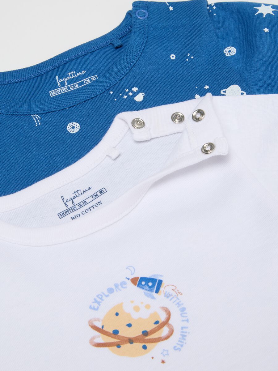 Multicolour pure cotton baby bodysuit twin pack with print_3