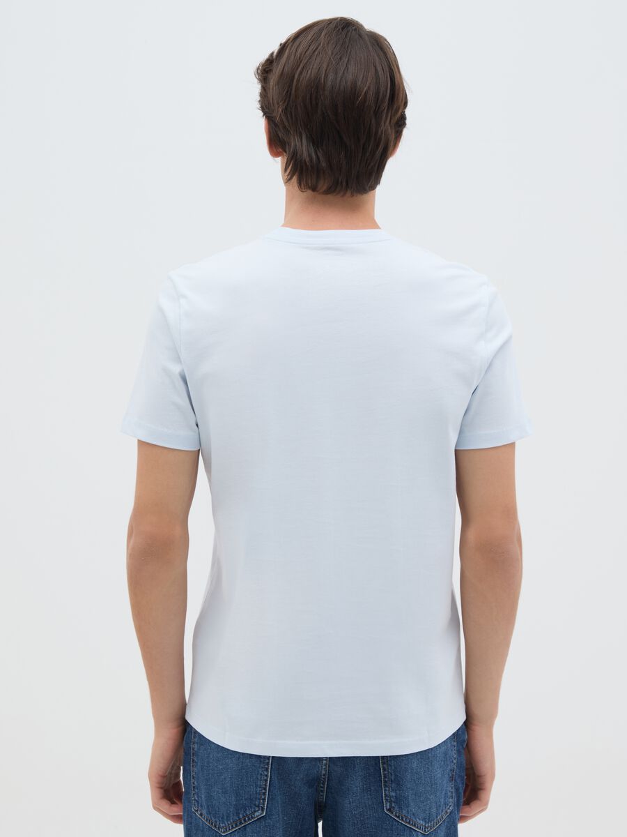 Men's regular fit light blue pure cotton T-shirt_3