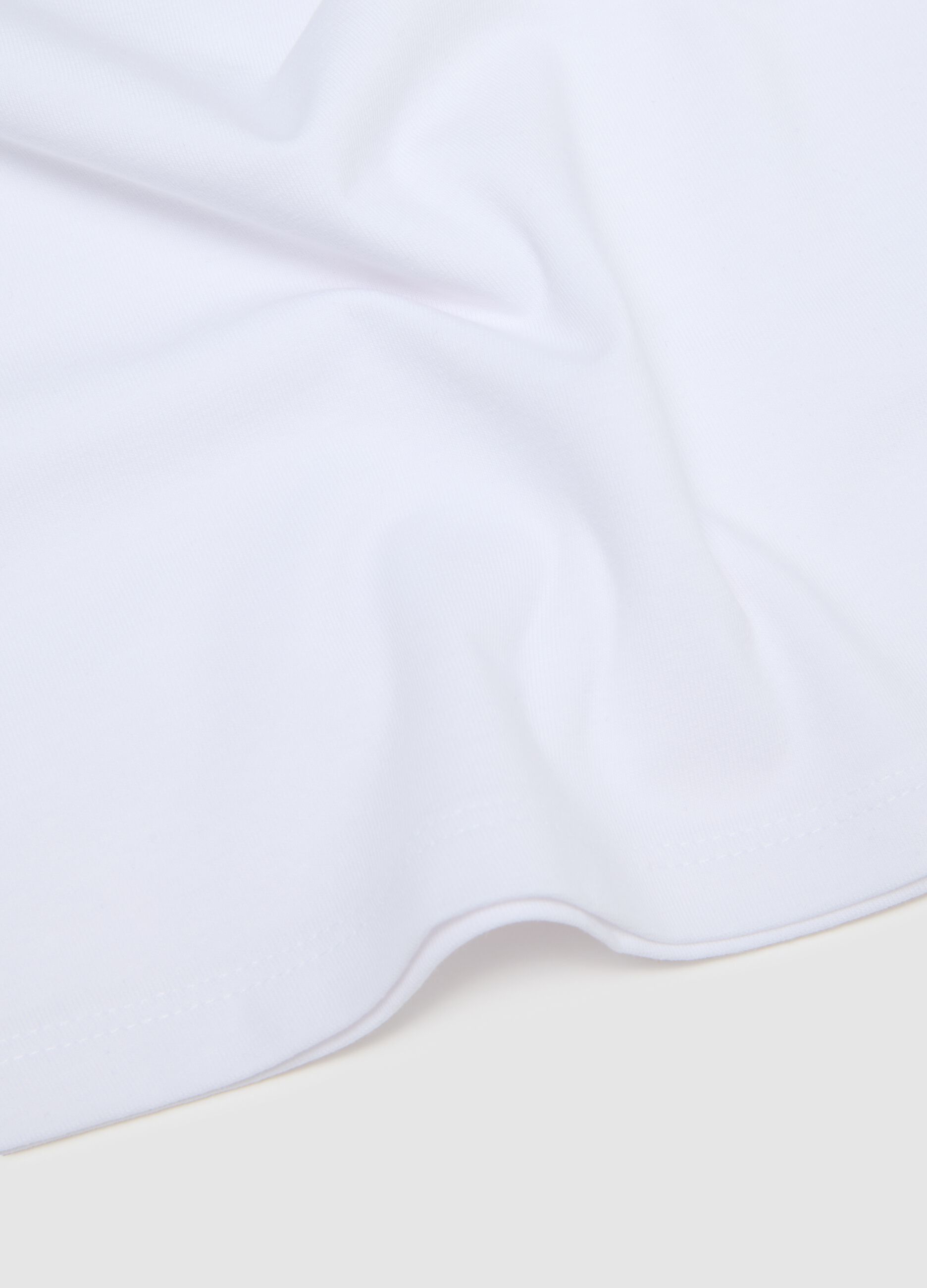 Set of two white cotton girls' vests with regular fit