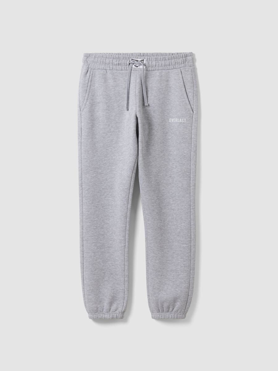 Grey cotton-blend joggers with logo_4