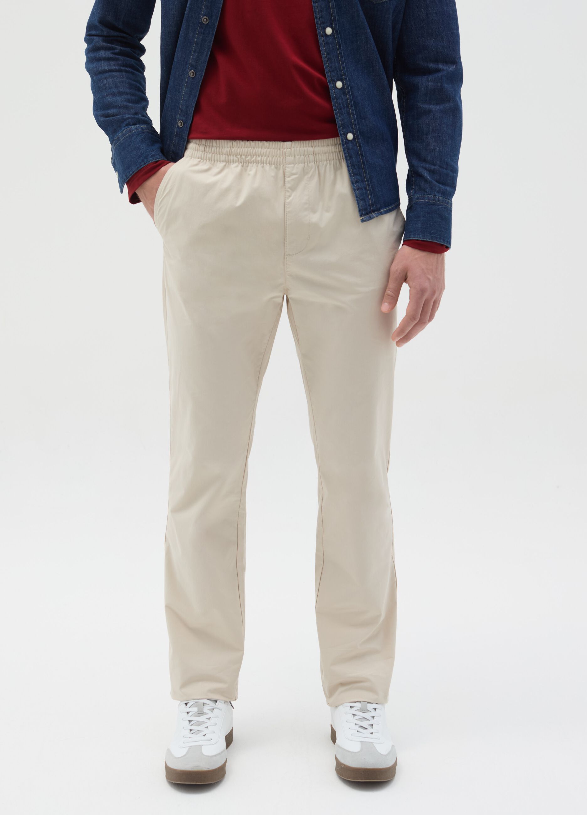 Chino joggers in cotton