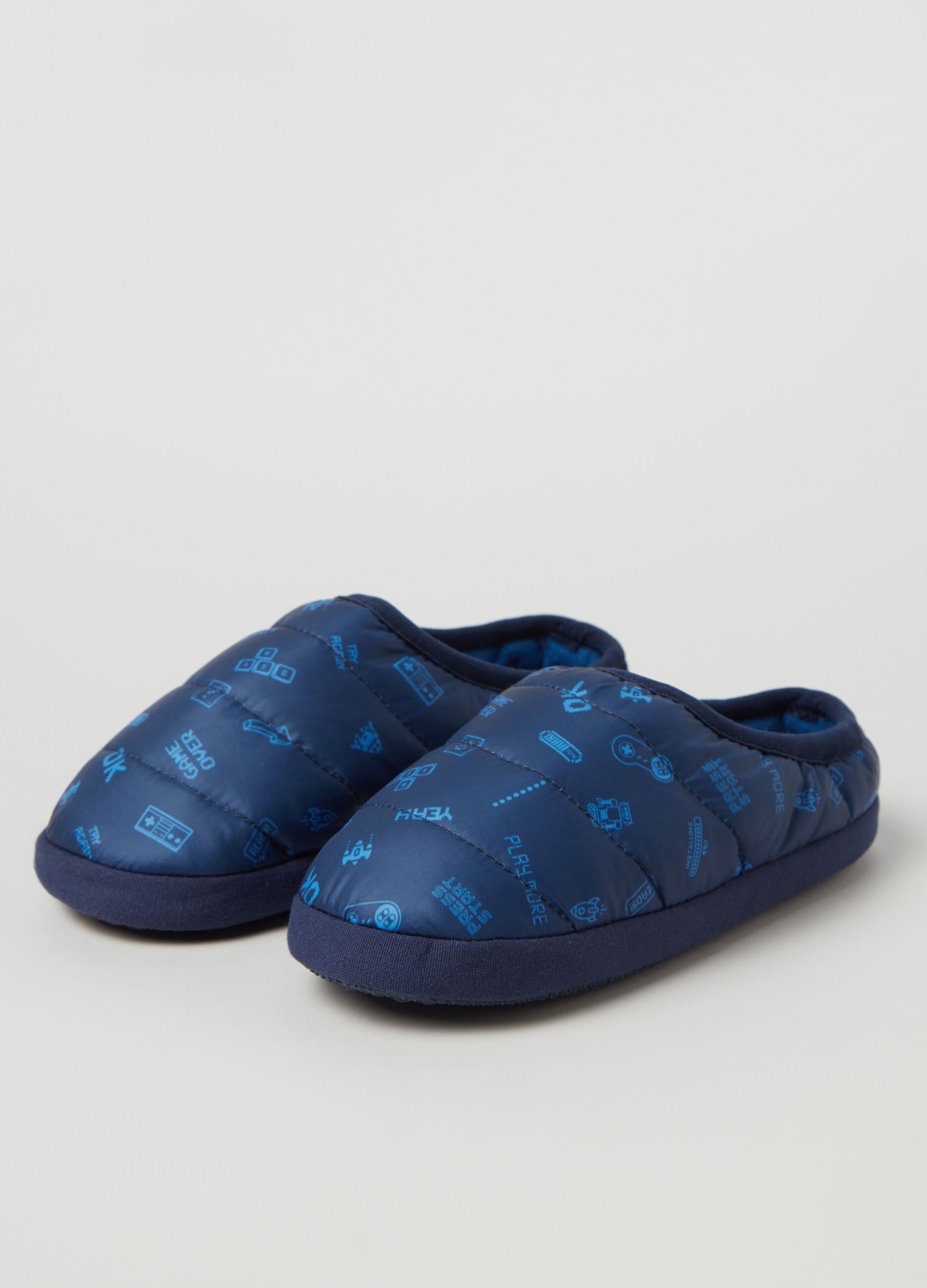 Pantofole in tessuto con stampa robot Blu Azzurro OVS KIDS da