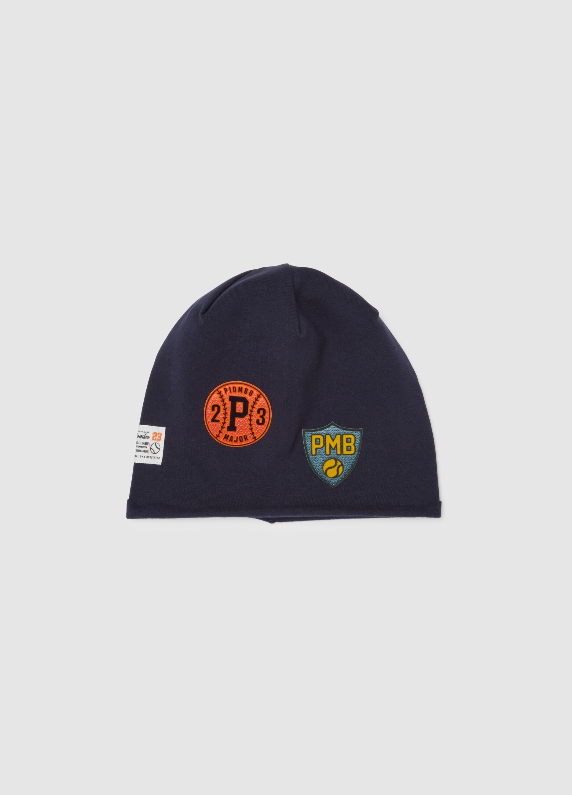 Cappello da bambino in cotone elasticizzato blu