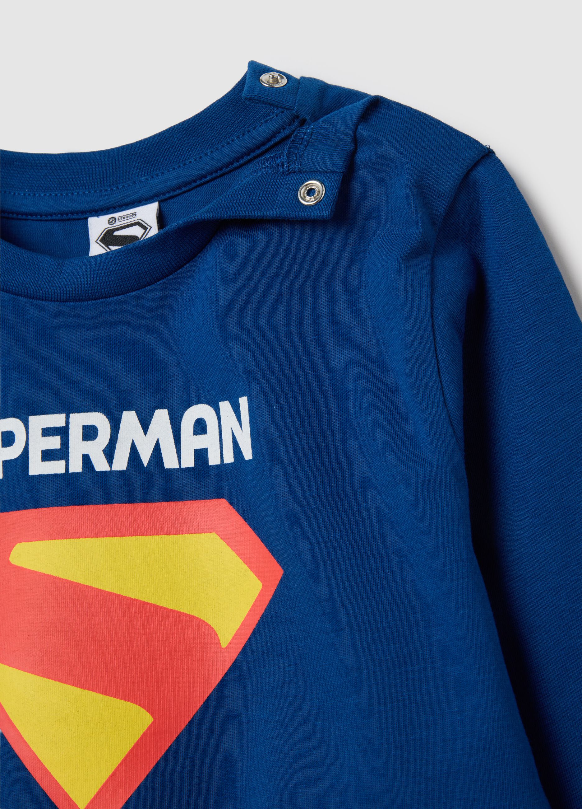 Children's blue cotton pyjamas with Superman graphic