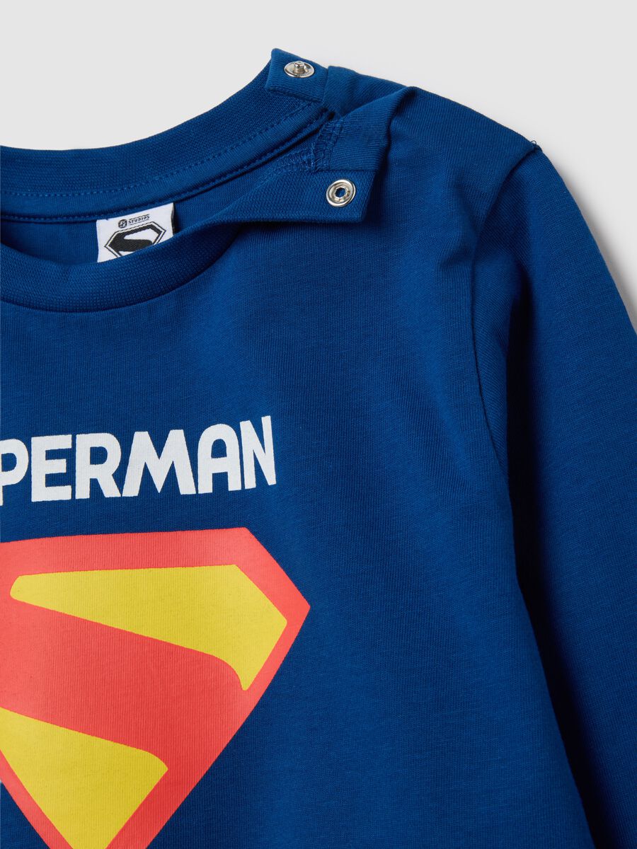 Children's blue cotton pyjamas with Superman graphic_2
