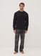 Pigiama grigio antracite con girocollo e pantaloni a quadri regular fit_0